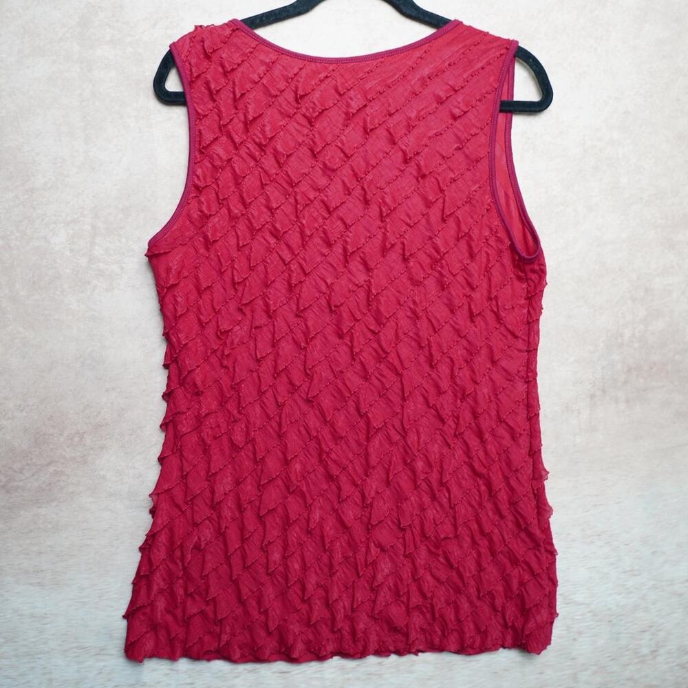Espresso Textured Ruffle Tank Top Red XL - Picture 4 of 4